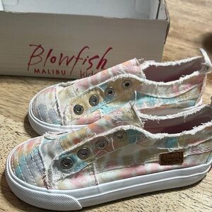 Blowfish Malibu Kids Pastel Tie-Dye Slip-On Sneakers - Pink & Blue